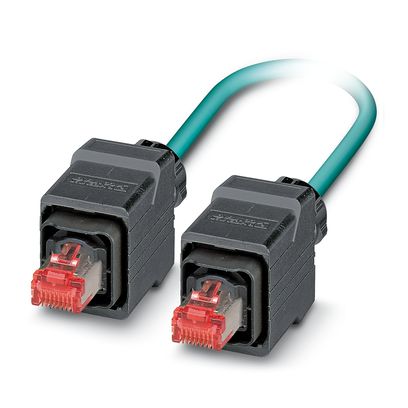 Phoenix Contact Ethernet Cordset; NBC-R4QC/10.0-93E/R4QC; RJ45 to RJ45; CAT5; Male Straight to Male Straight; 4-Pin; 10m PUR Cable